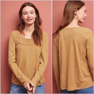 🌻 Anthropologie Mustard Yellow Striped Top 🌻